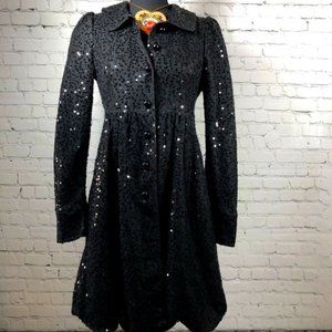 🍾🥂Vintage Sequin Betsey Johnson Coat /Jacket / Dress/ Babydoll / Overcoat 🥂🍾